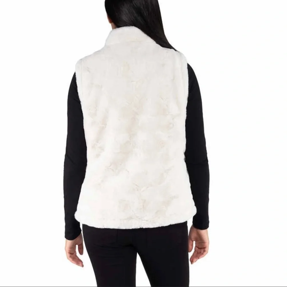 Original Nicole Miller, Reversible Vest, Size Medium, Off-White/Ivory - Picture 4 of 13